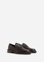Moccasin Loafers in Calf Skin Leather - Chocolate - CO Collections